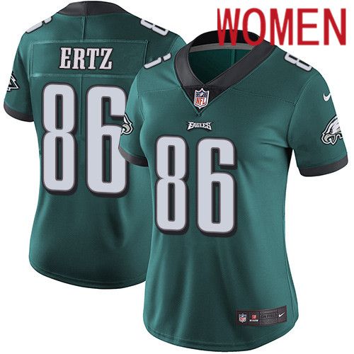 Women Philadelphia Eagles 86 Zach Ertz Nike Midnight Green Vapor Limited NFL Jersey